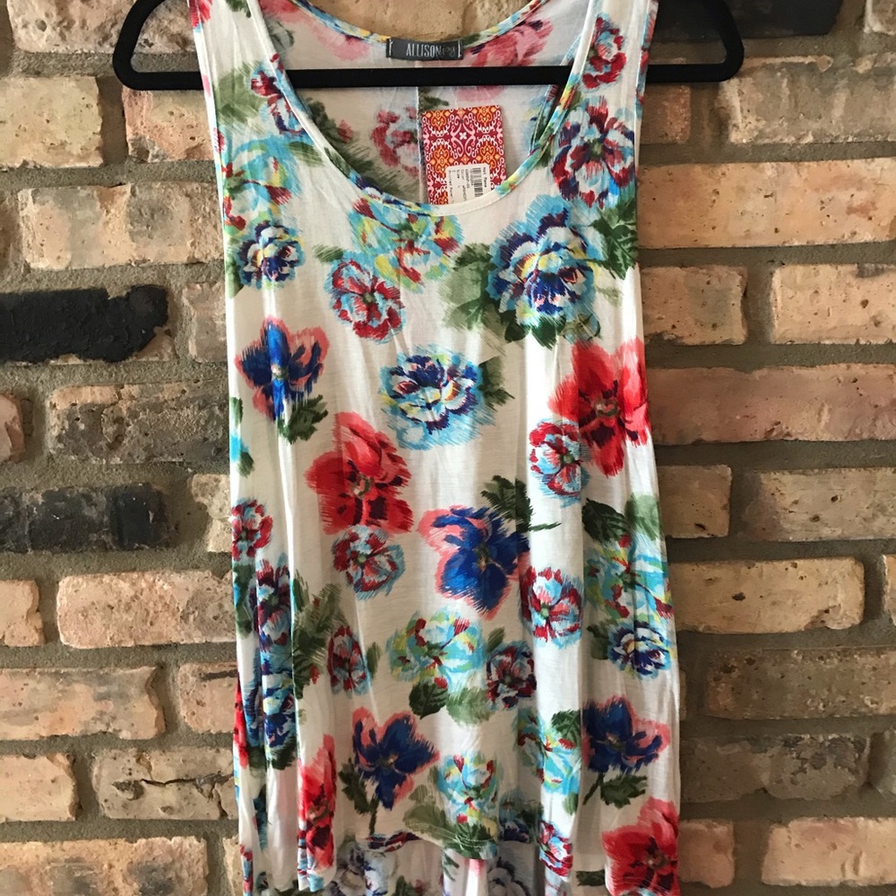 L Allison joy floral tank top.
